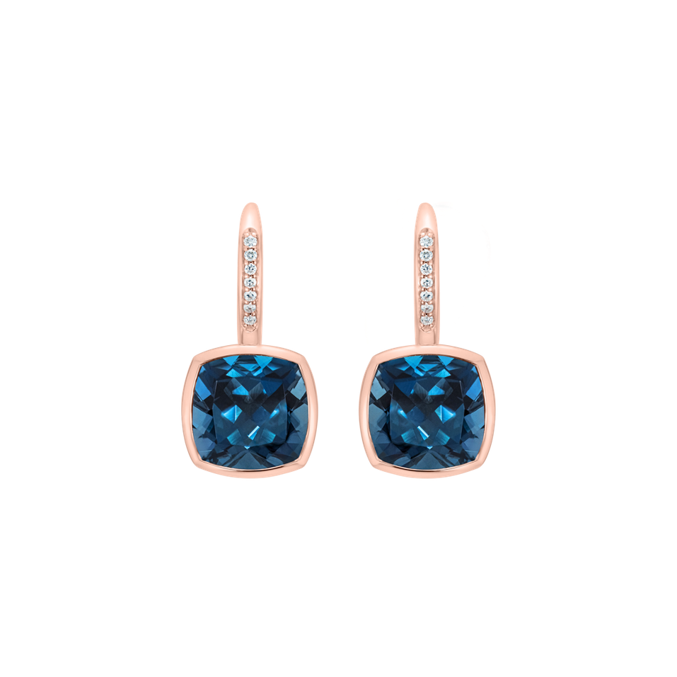Náušnice s diamanty a topazem Carelia