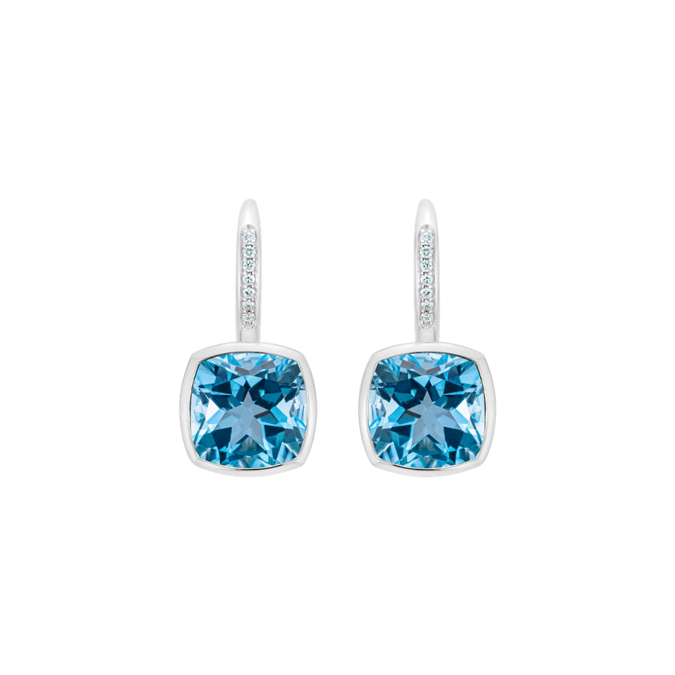 Náušnice s diamanty a topazem Carelia