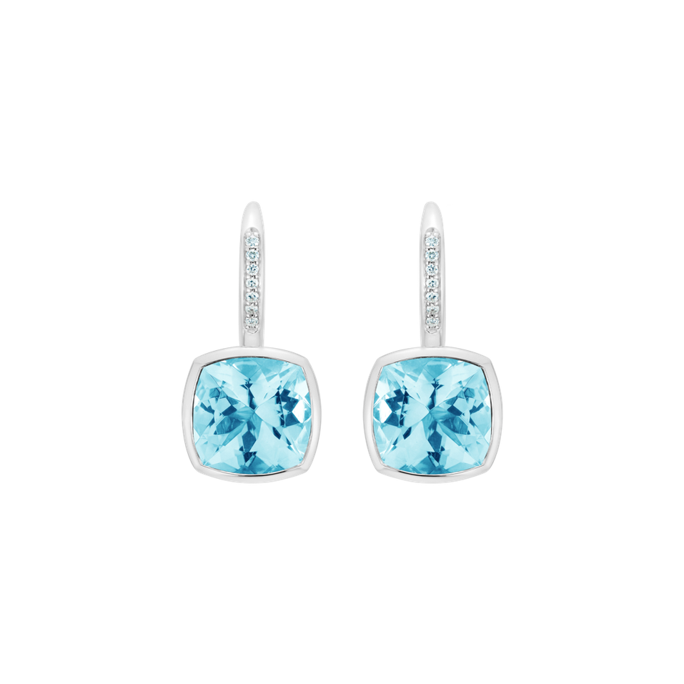 Náušnice s diamanty a topazem Carelia