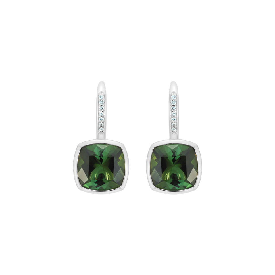 Náušnice s diamanty a turmalínem Carelia