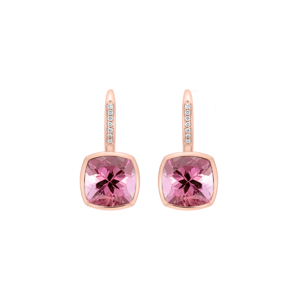 Náušnice s diamanty a turmalínem Carelia