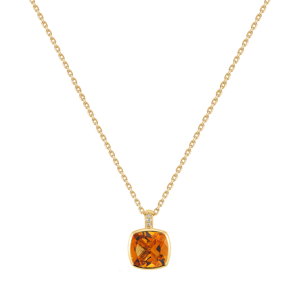 Náhrdelník s diamanty a citrínem Carelia