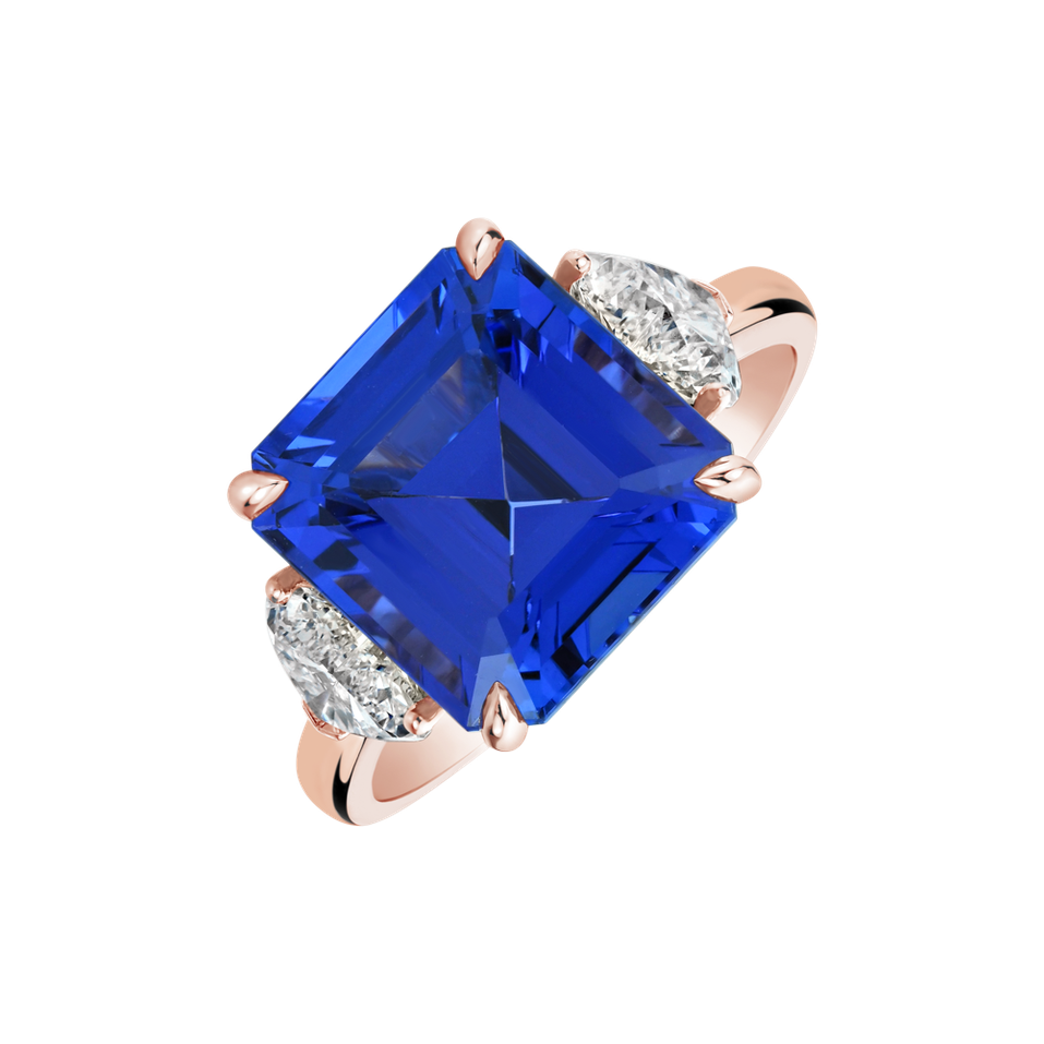 Prsten s diamanty a tanzanitem Egbert