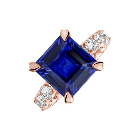 Prsten s diamanty a tanzanitem Fragment of Sky