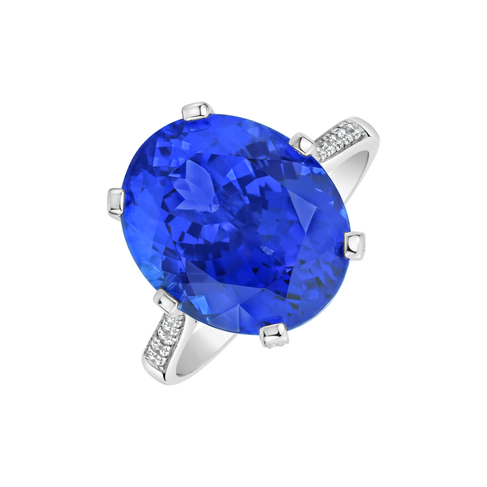 Prsten s diamanty a tanzanitem Fairytale Seraph