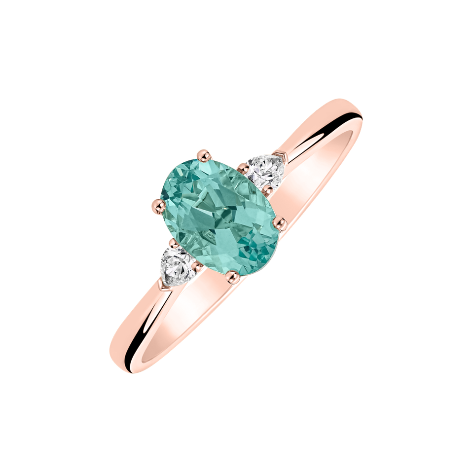 Prsten s diamanty a apatitem Fiona