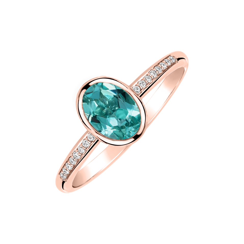 Prsten s diamanty a apatitem Elliptical perfection