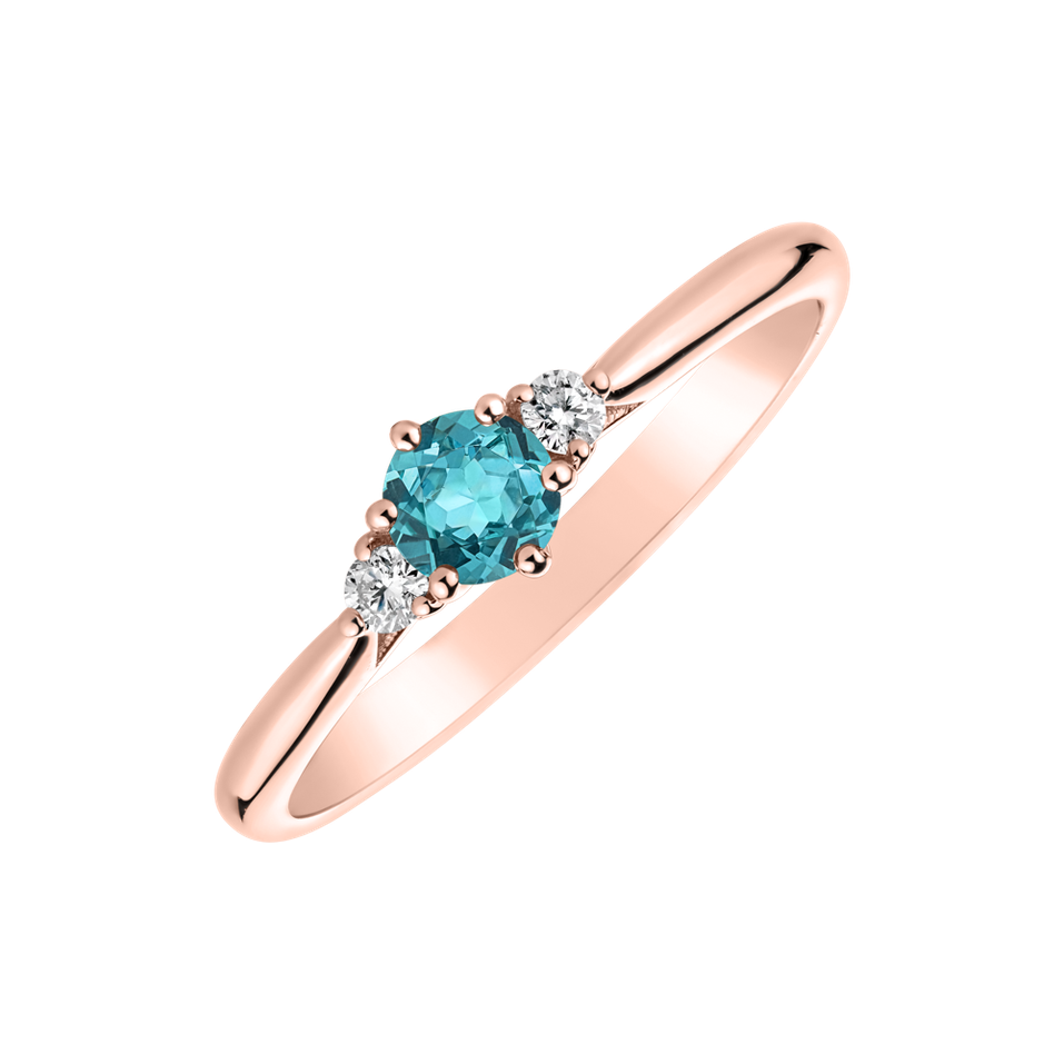 Prsten s diamanty a apatitem Midnight Serenity