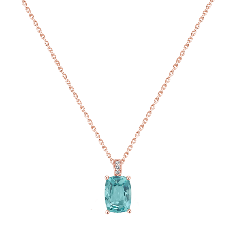 Náhrdelník s diamanty a apatitem Aqua Lumos