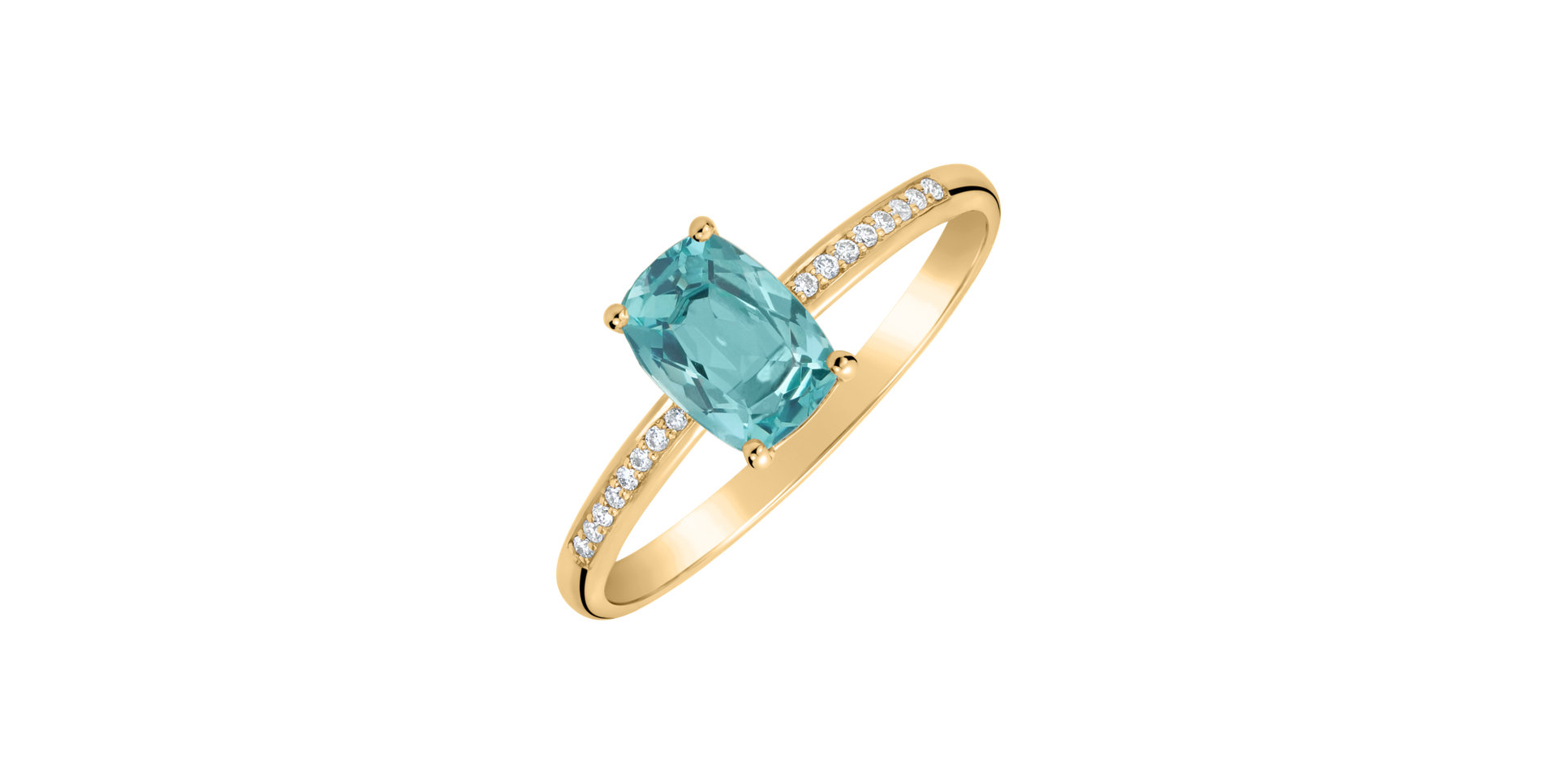 Prsten s diamanty a apatitem Light of Spring