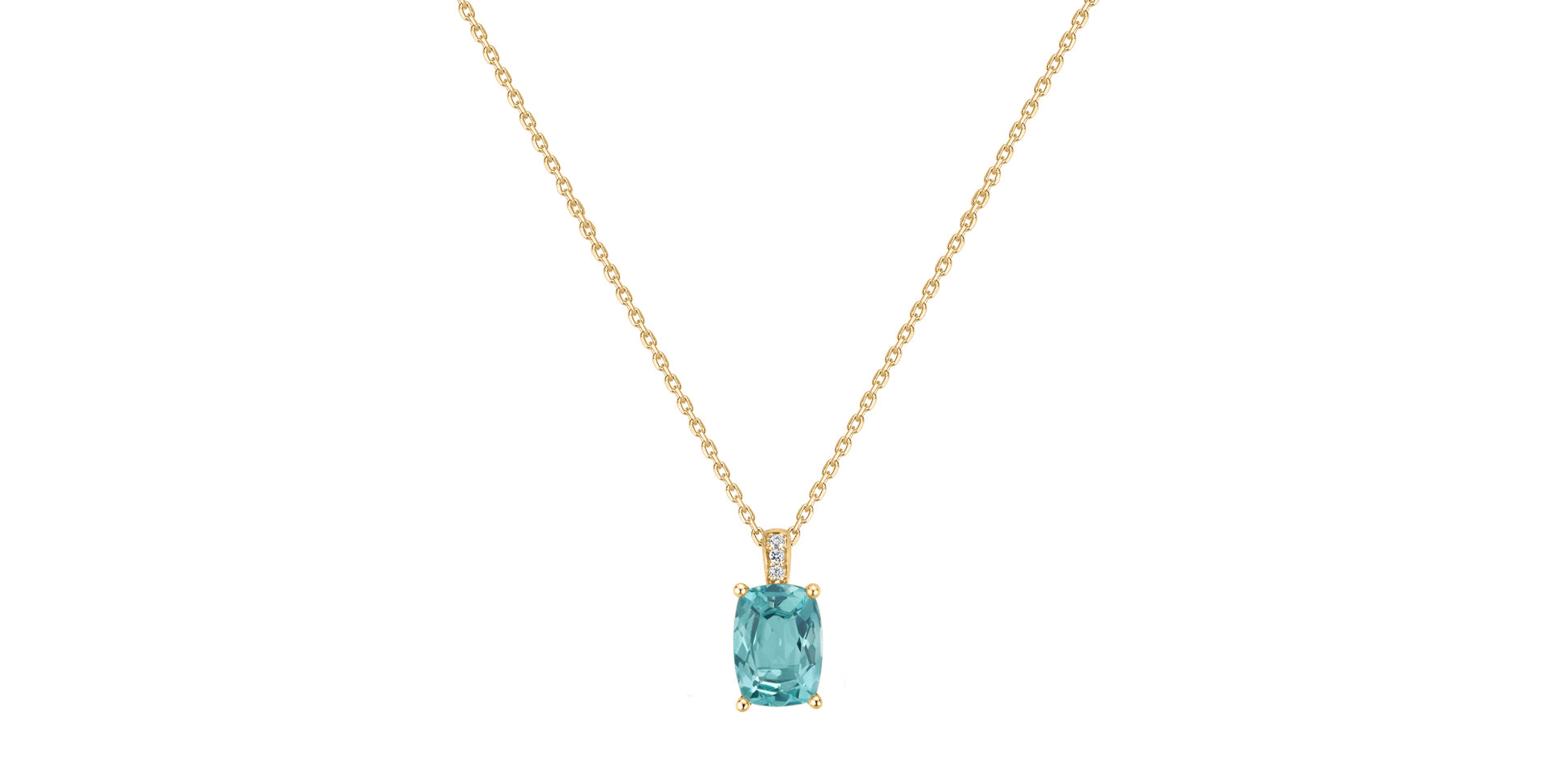 Náhrdelník s diamanty a apatitem Aqua Lumos