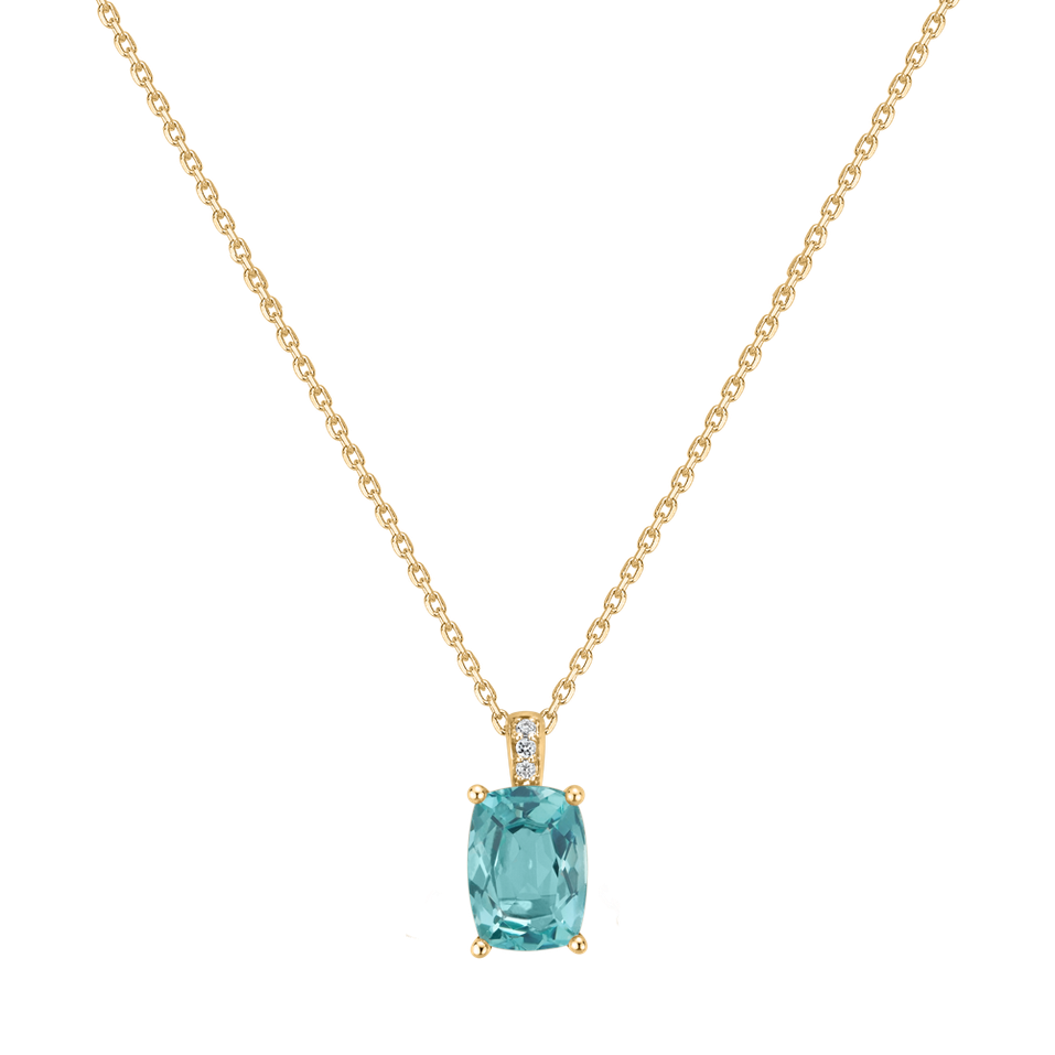Náhrdelník s diamanty a apatitem Aqua Lumos