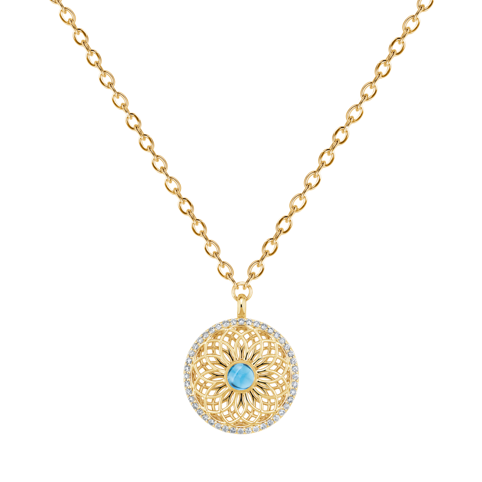 Náhrdelník s diamanty a topazem Heart of Starlight