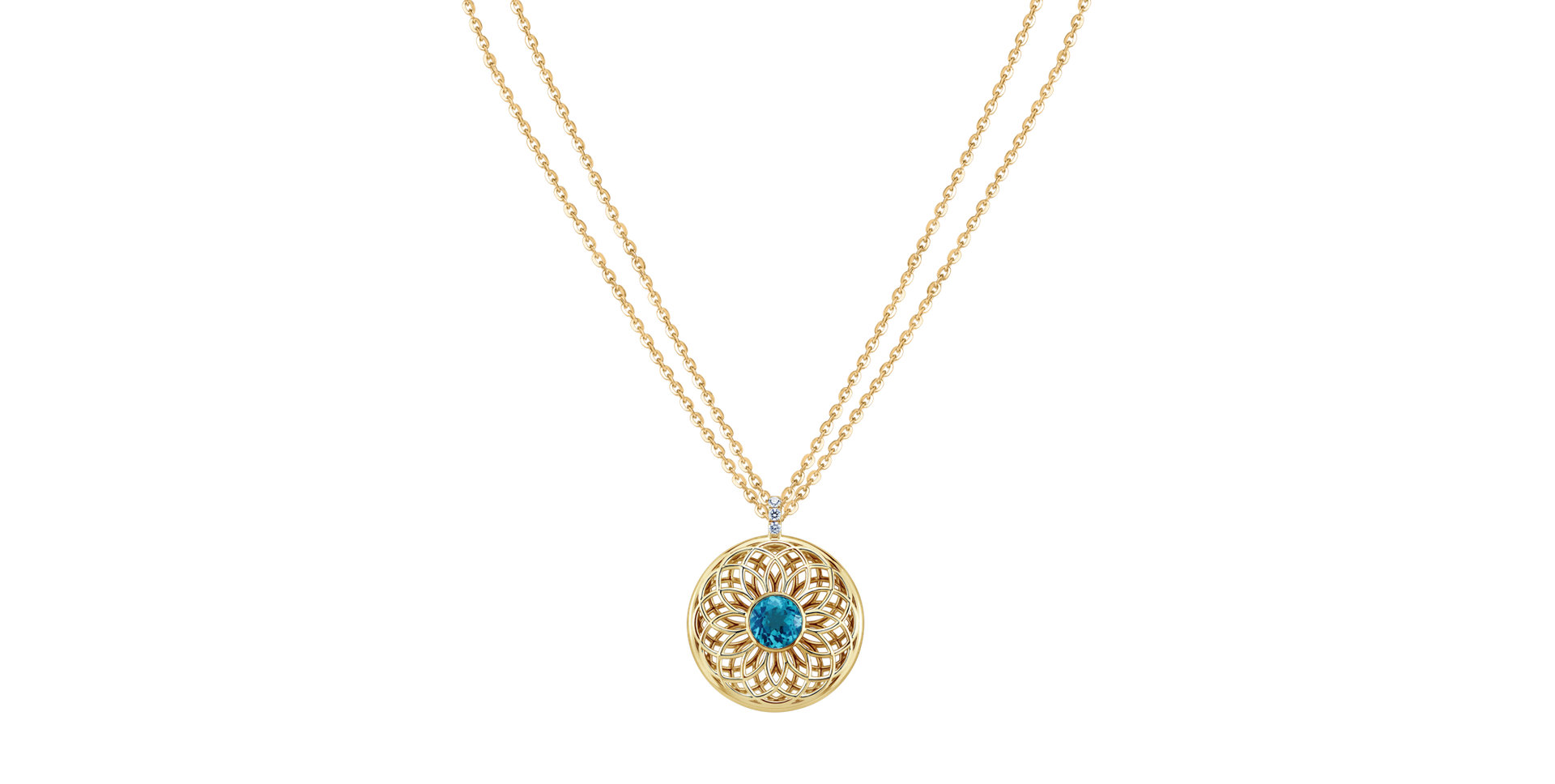 Náhrdelník s diamantem a apatitem Sphere of Light