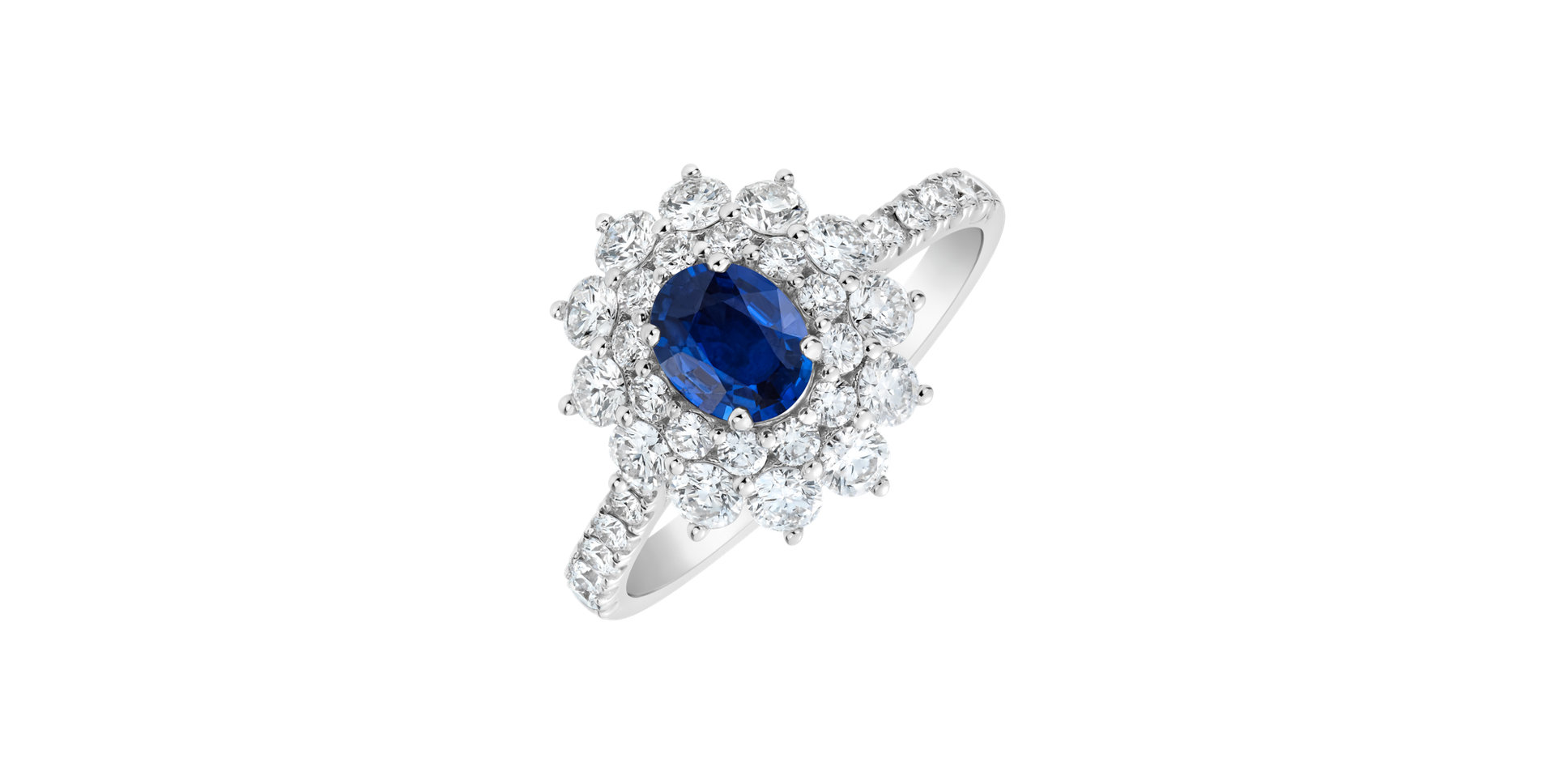 Prsten s diamanty a safírem Queen of Sapphire