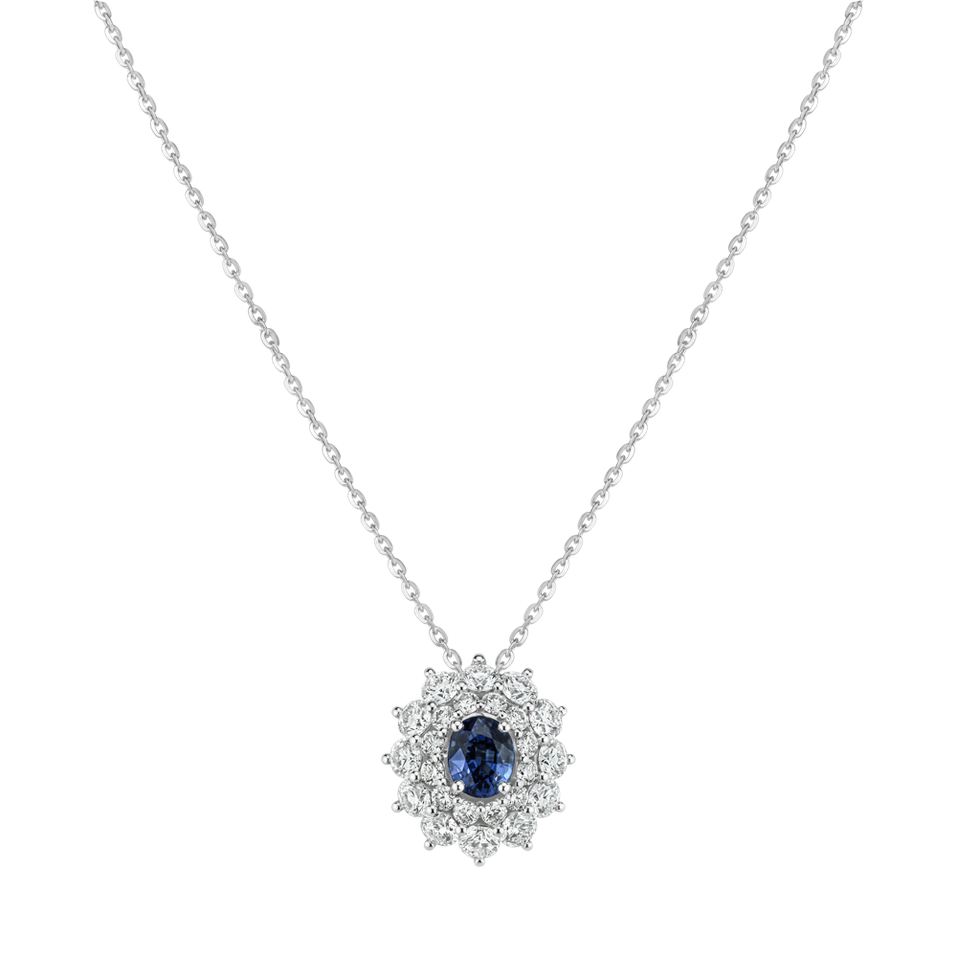 Náhrdelník s diamanty a safírem Queen of Sapphire