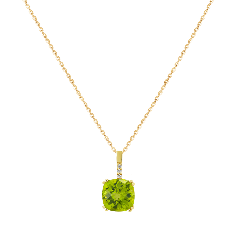 Náhrdelník s diamanty a peridotem Moonlight Gem