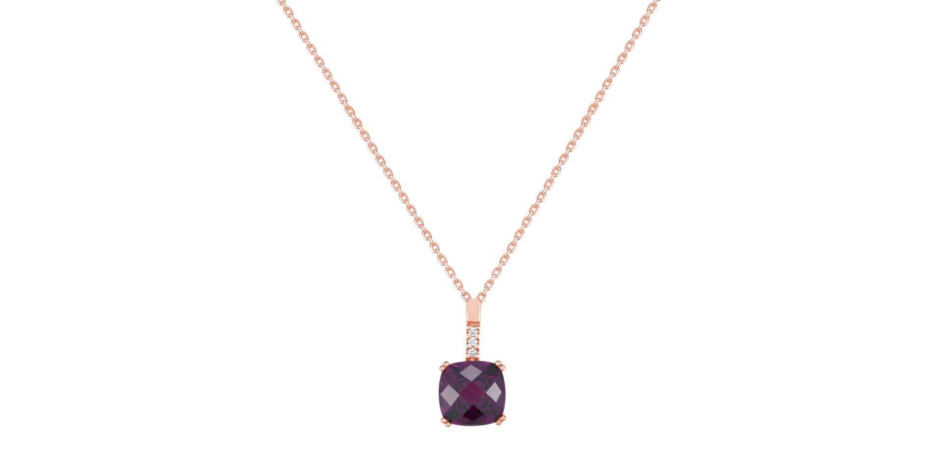 Náhrdelník s diamantem a rhodolitem Moonlight Gem