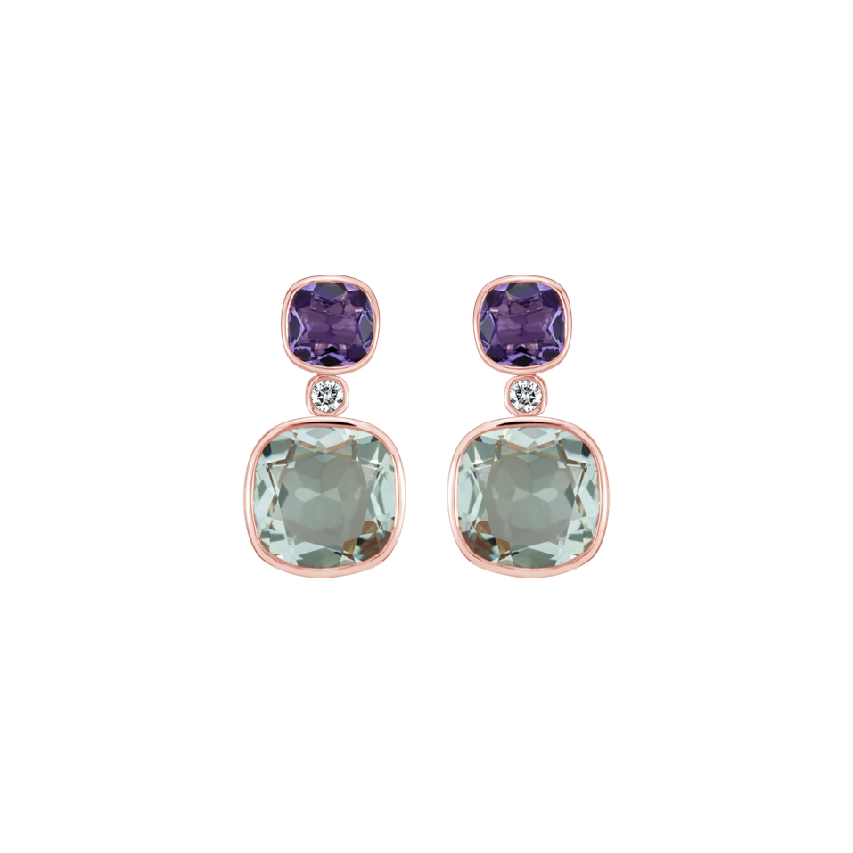 Náušnice s diamanty a drahokamy Mythera