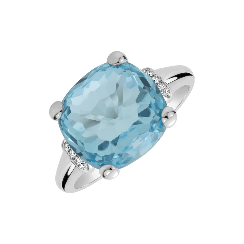 Prsten s diamanty a topazem The Light