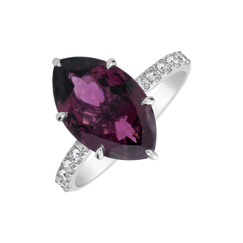 Prsten s diamanty a turmalínem Rouge Passion