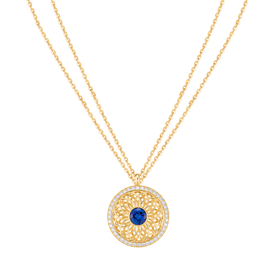 Náhrdelník s diamanty a tanzanitem Heart of Star