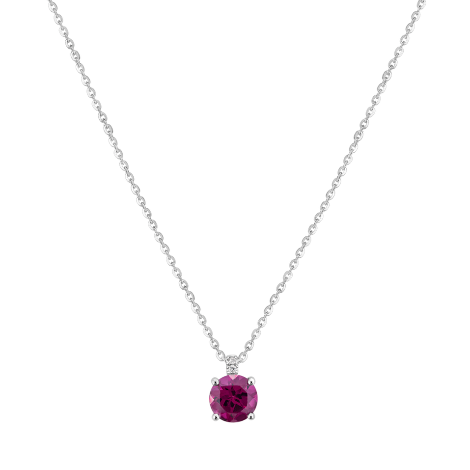 Náhrdelník s diamanty a rhodolitem Bethy