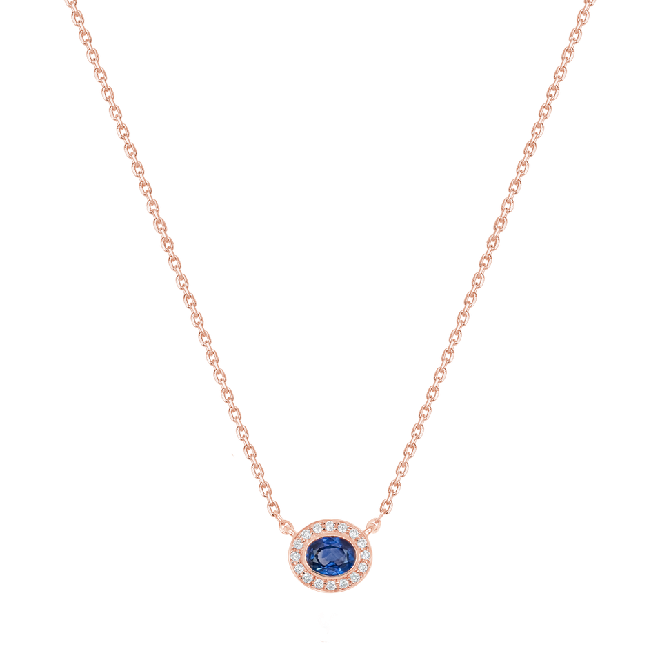 Náhrdelník s diamanty a safírem Sapphire Sypmhony