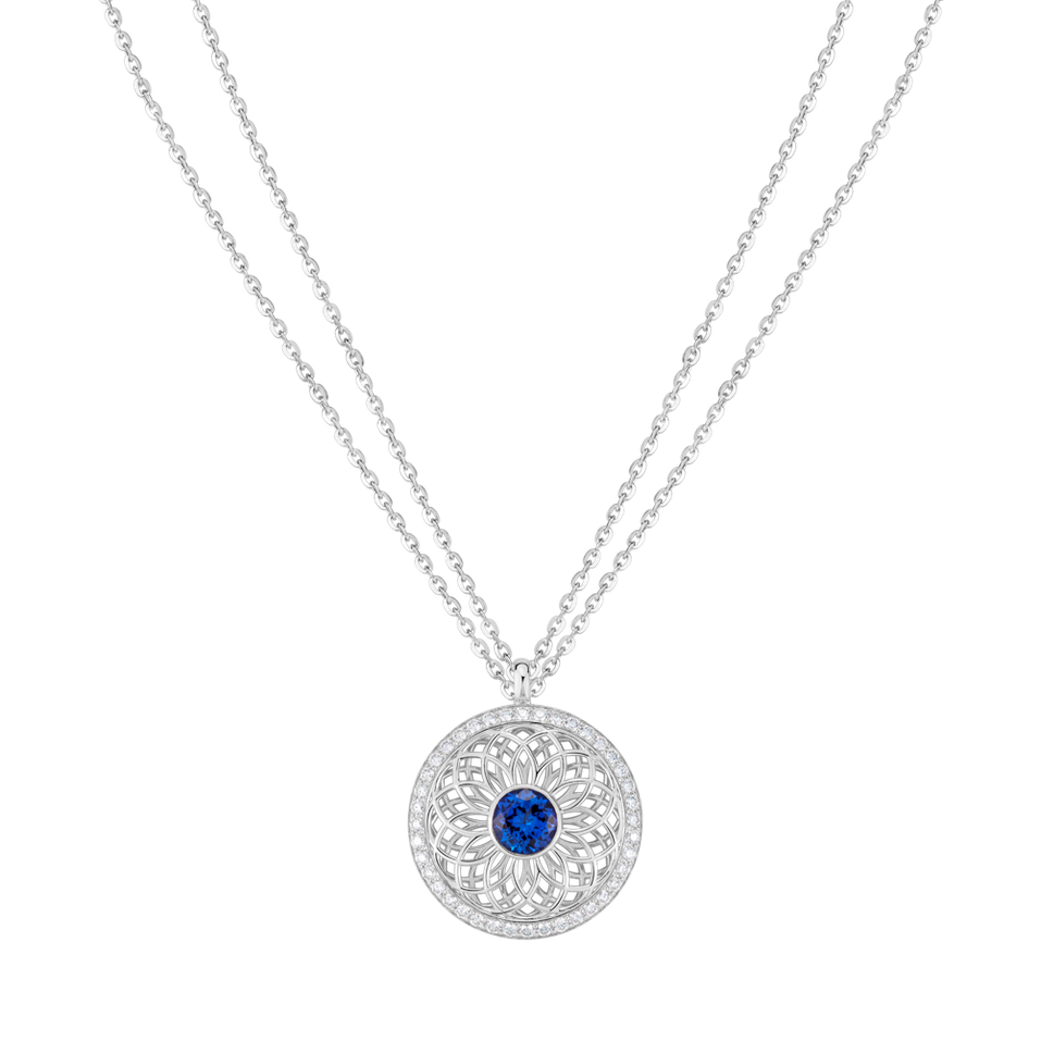 Náhrdelník s diamanty a tanzanitem Heart of Star