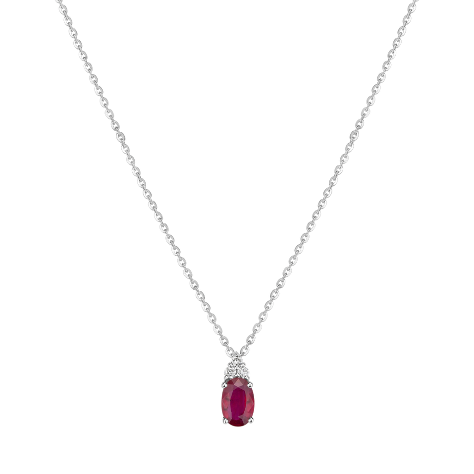 Náhrdelník s diamanty a rubínem Shine Seduction
