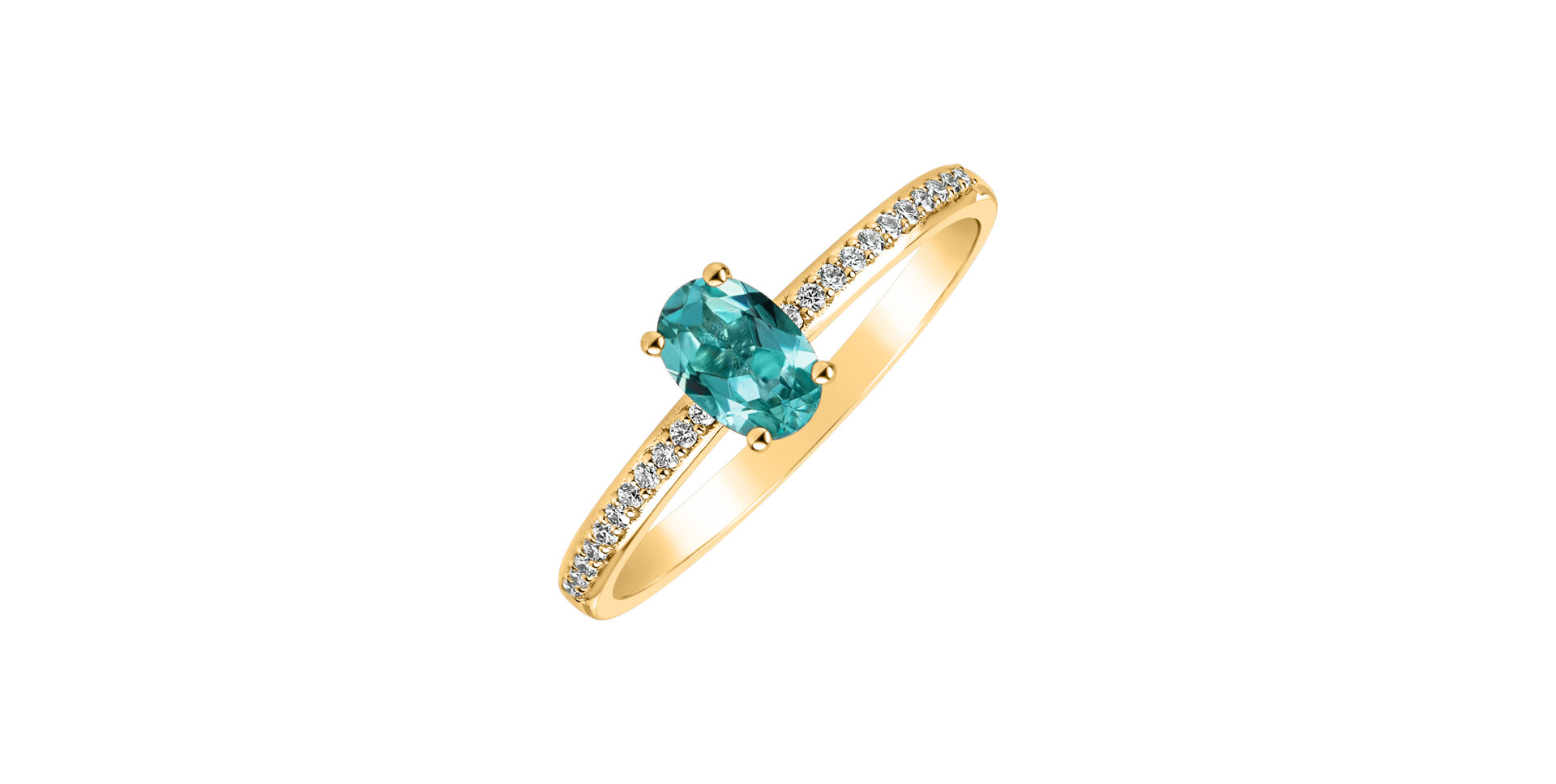 Prsten s diamanty a apatitem Meliora