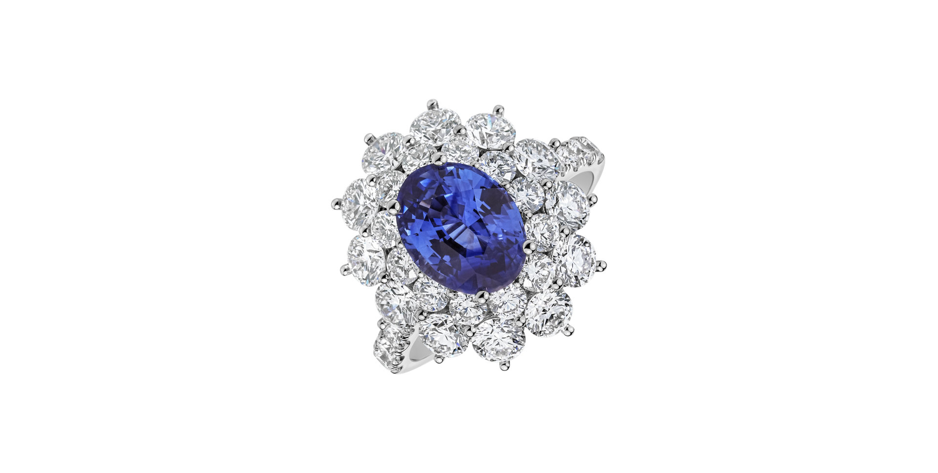 Prsten s diamanty a safírem Queen of Sapphire