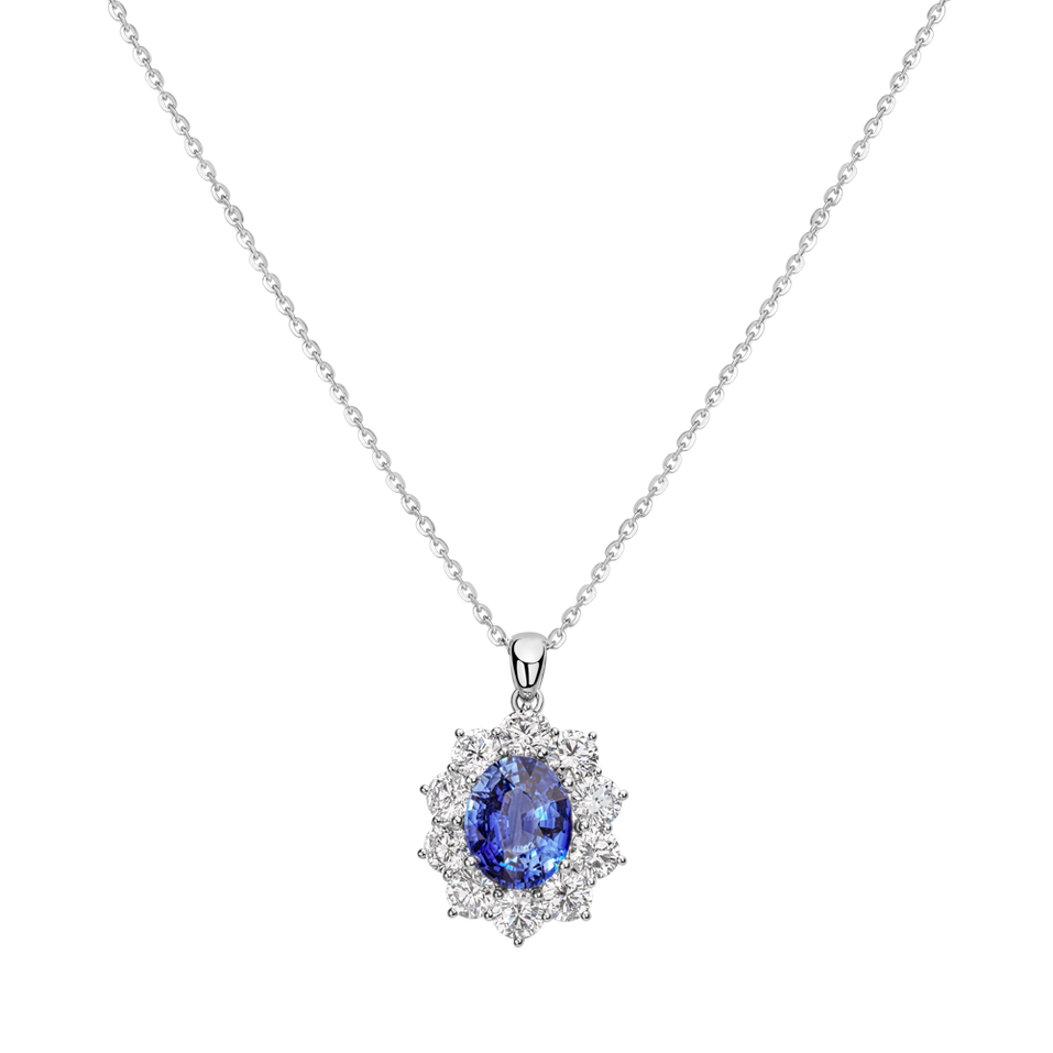 Náhrdelník s diamanty a safírem Sky Goddes