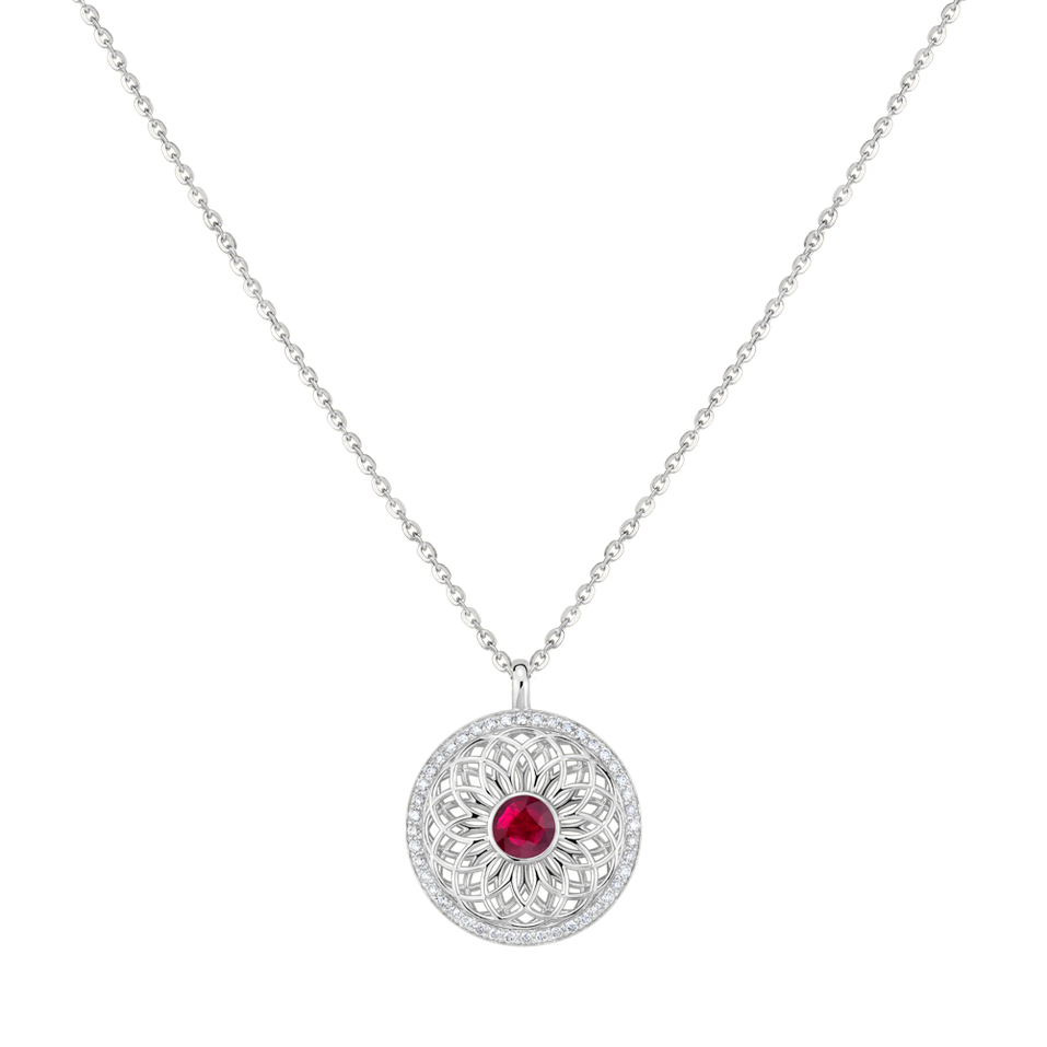 Náhrdelník s diamanty a rubínem Heart of Star