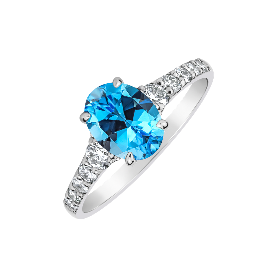 Prsten s diamanty a topazem swiss Shimmering dazzle