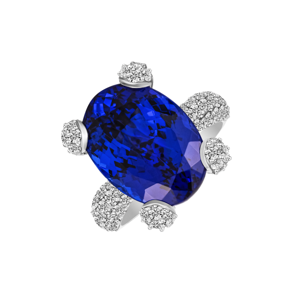 Prsten s diamanty a tanzanitem Enchanted Depths