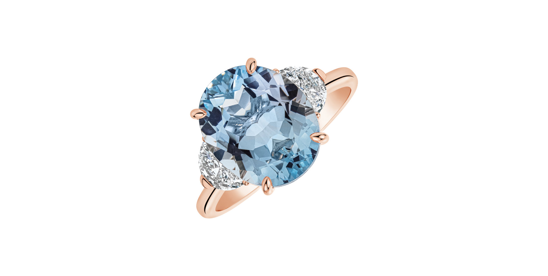 Prsten s diamanty a akvamarínem Dynasty Gem