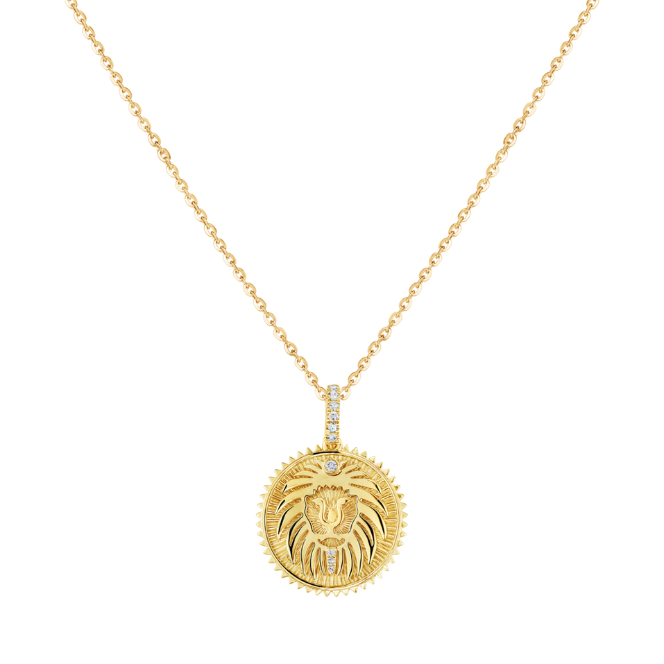 Náhrdelník s diamanty Leo Medallion
