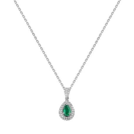 Přívěs s diamanty a smaragdem Shimmering Tear