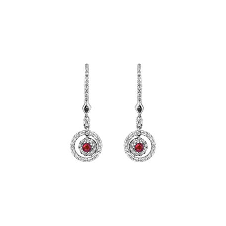 Náušnice s diamanty a rubíny Rose Hope