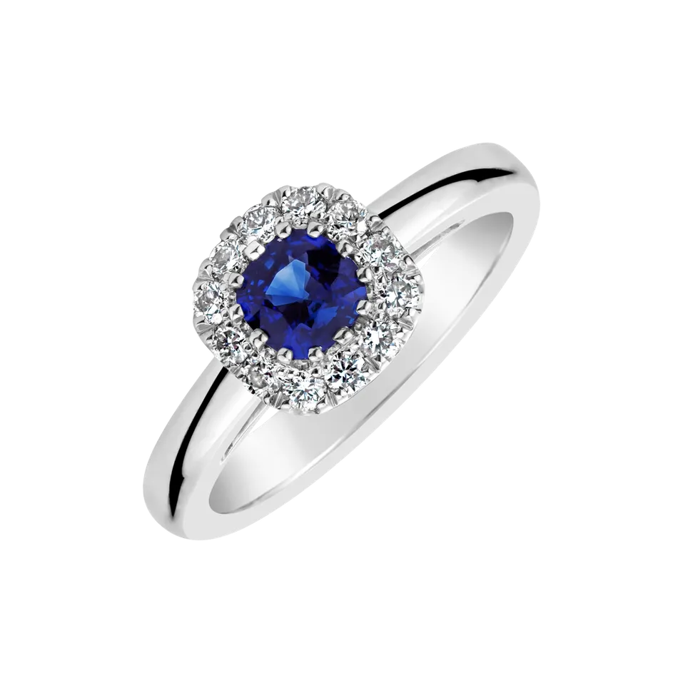 Prsten s safírem a diamanty Midnight Spark