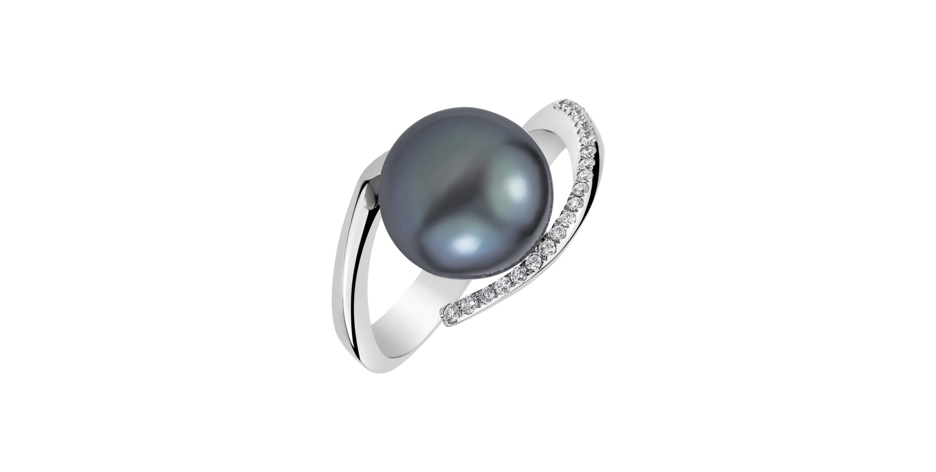 Prsten s diamanty a perlou Celestial Pearl 47060