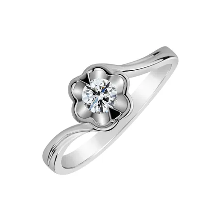Prsten s diamantem Galaxy Flower