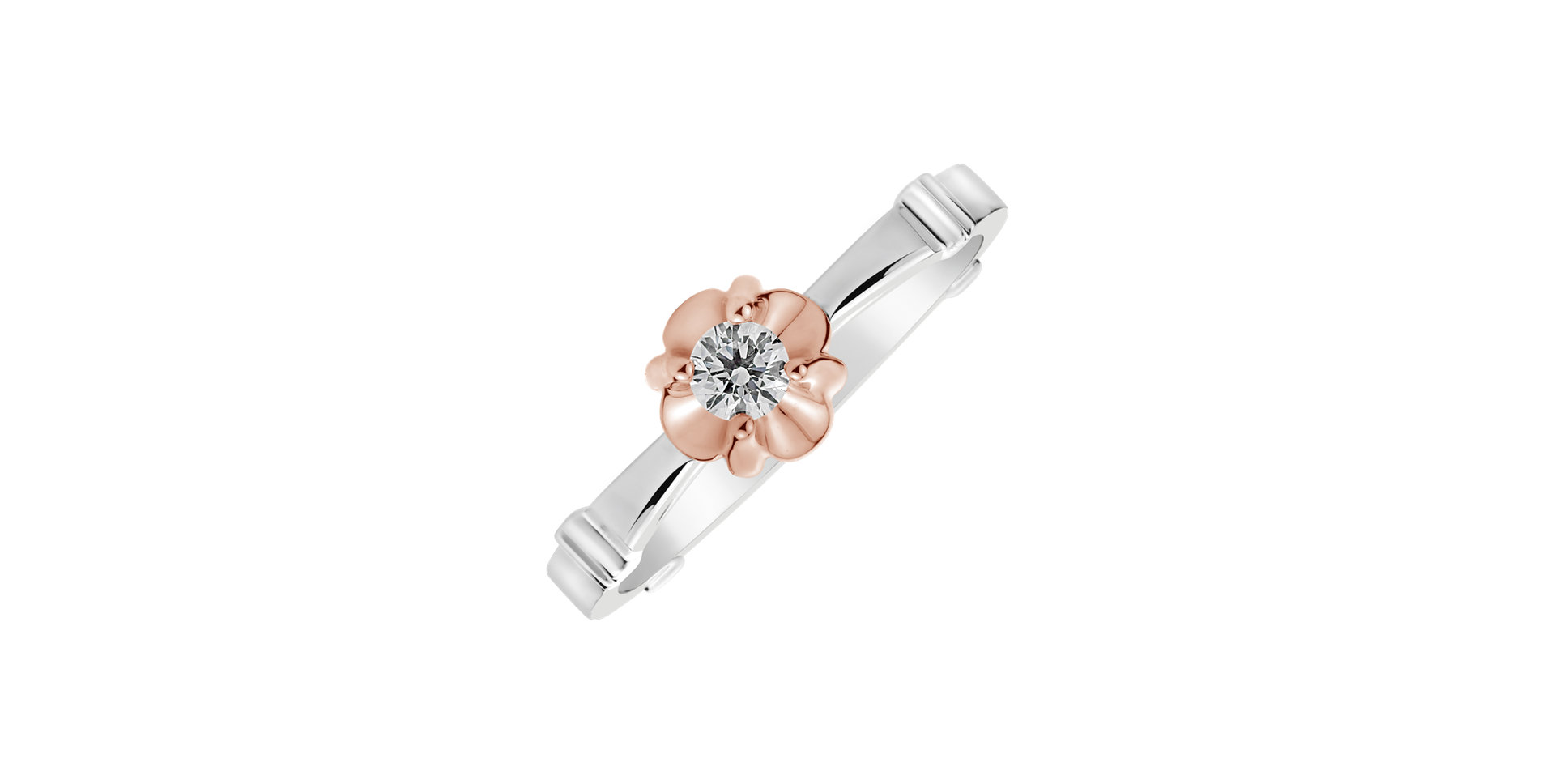 Prsten s diamantem Pink Blossom