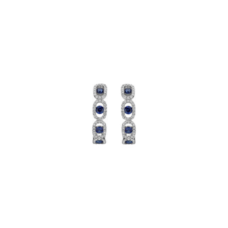 Náušnice s diamanty a safíry Royal Earrings