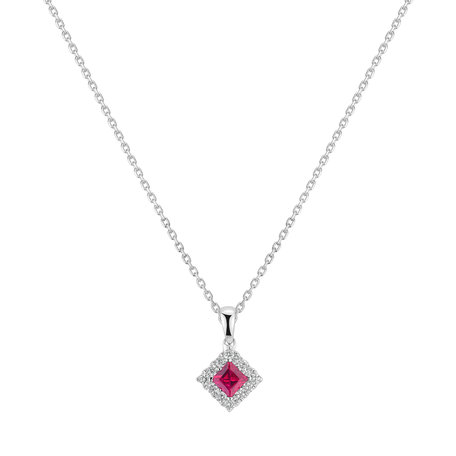 Přívěs s rubínem a diamanty Rhombus Of Love