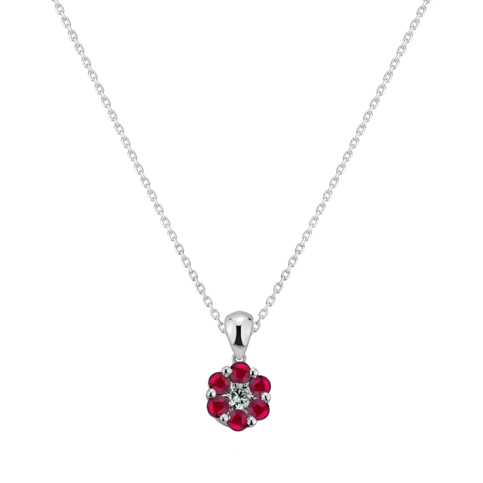 Přívěs s diamanty a rubíny Fancy Daisy