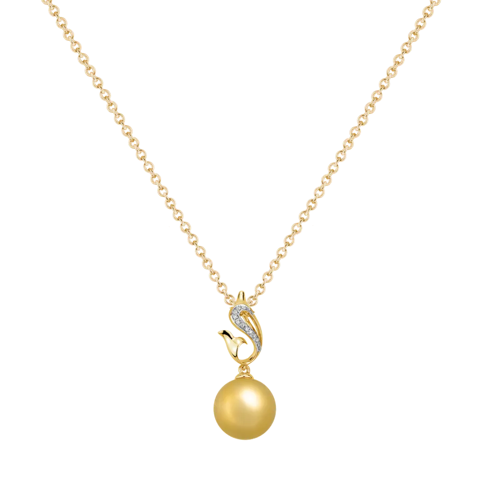 Přívěs s diamanty a perlou Sunshine Pearl