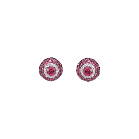 Náušnice s rubíny a diamanty Ruby Radiance