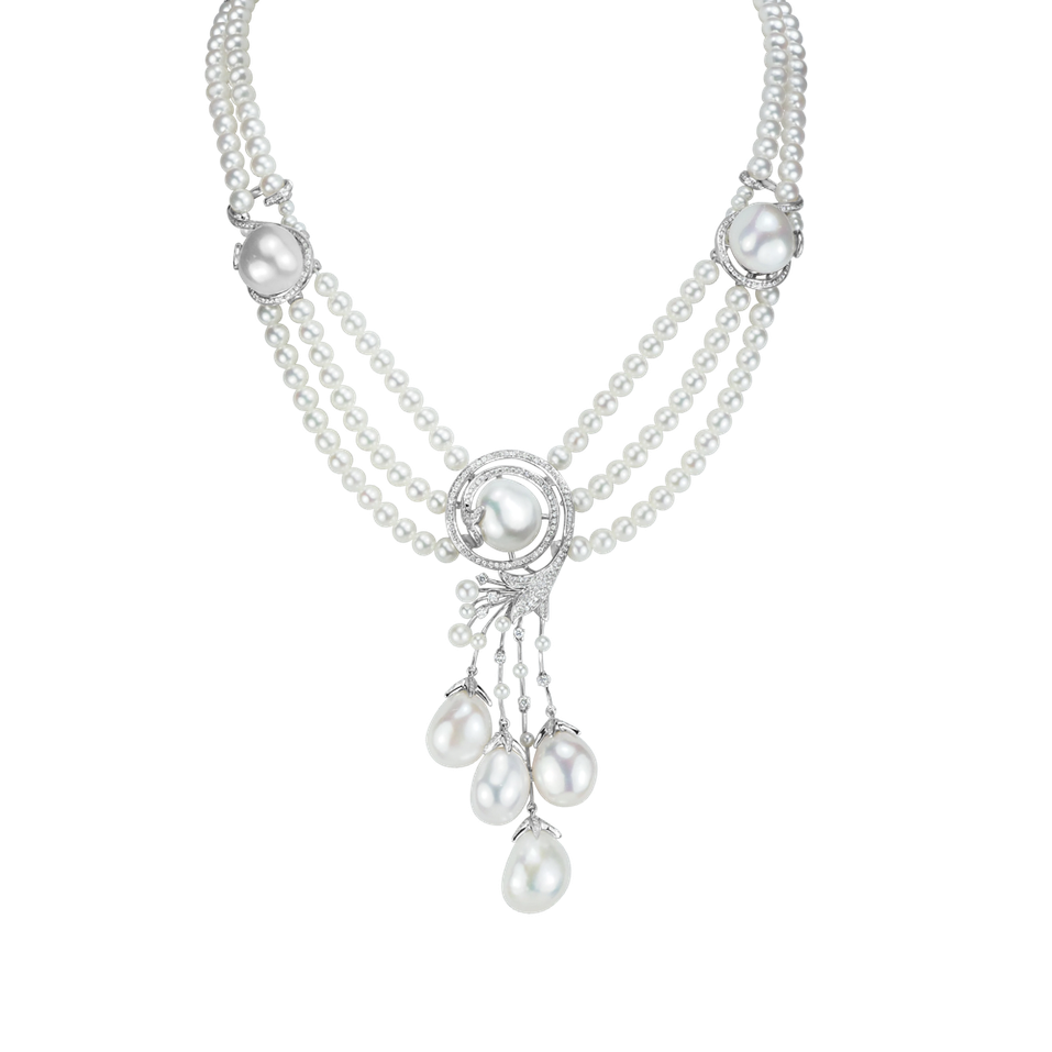 Náhrdelník s diamanty a perlami Venus Signature